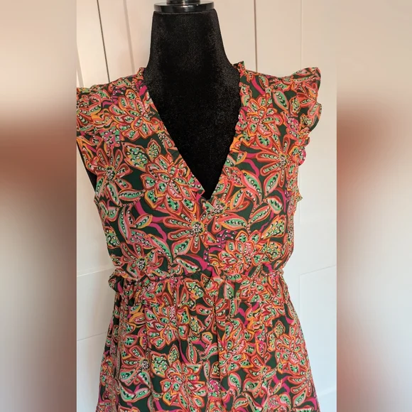 J.Crew Women's Dress Ruffle V-neck mini dress Multicolor, size 8 - Picture 4 of 12